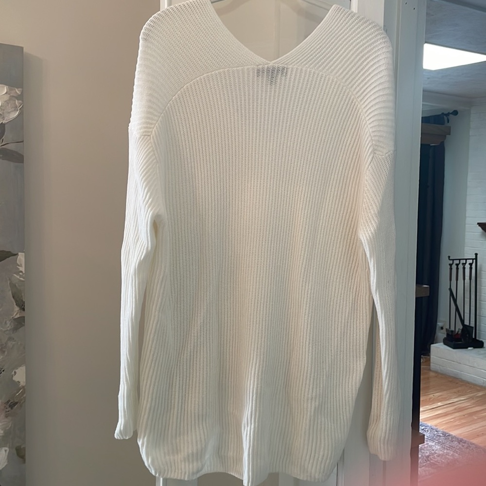 Express White High-Low Sweater - Picture 5 of 5